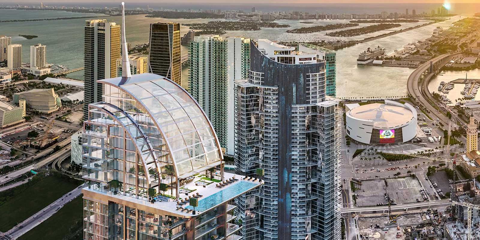 Moderno hotel y residencias de lujo en Miami